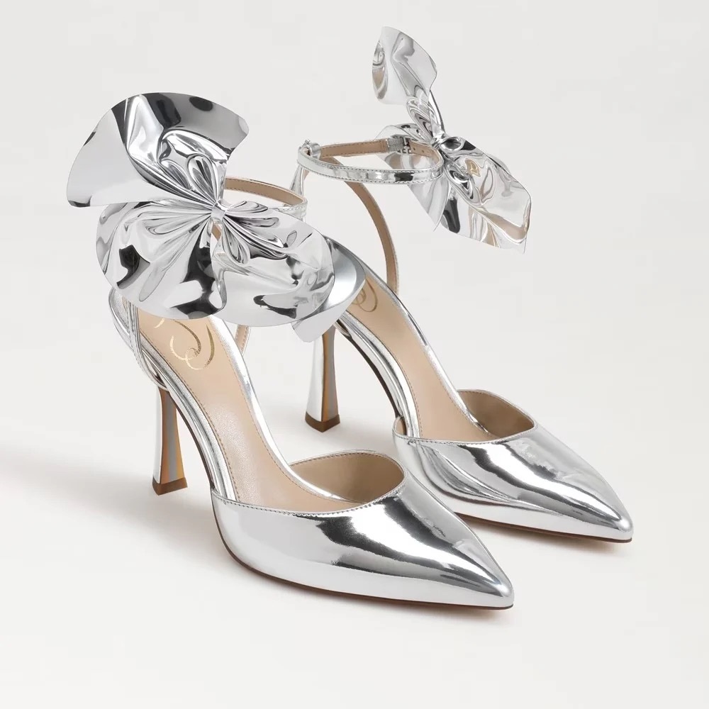 Sam Edelman Halie Silver heels, size 8